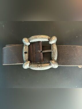 Vintage D&G Dolce & Gabbana brown leather belt